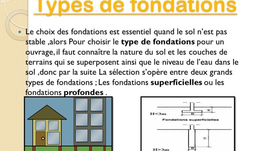 Quels sont les différents types de fondations en construction?